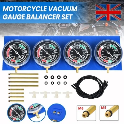 Motorcycle Carb Carburetor Vacuum Balancer Gauges Balancing 4 Cylinder Tool Kit - Image 1 of 4