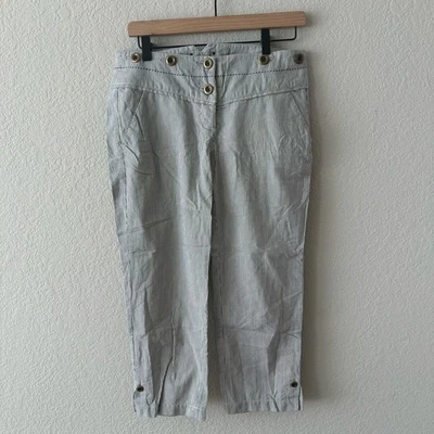 Anthropologie Cartonnier Pants Size 4 Blue/White Stripe Wide Leg - Image 1 of 3