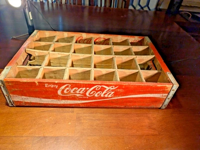 Оригинальный 1972 Coca-Cola Coke красный деревянный 24 бутылки ящик Чаттануга Теннесси - Изображение 1 из 4