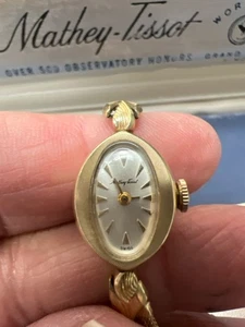 MATHEY TISSOT Lady's Wristwatch SWISS 14K Yellow Gold 11 grams (I-8171) - Picture 1 of 6