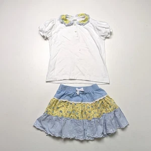 Conjunto Kaboom Vintage Niñas Talla 6 Patchwork Falda Camisa - Imagen 1 de 6