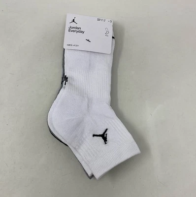 Nike Jordan Everyday Ankle Socks 3 Pairs White/Grey/Black - Size L Men 8-12 - Image 1 of 4