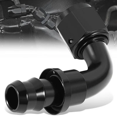 BFC Push-on Hose End to AN Female Fitting Adapter [90 Degree, -12 to 3/4" Barb] - Image 1 of 4