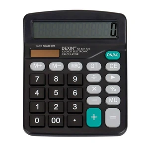 12-Digit Desktop Calculator Solar Battery Big Button Dual Power Large Display - Picture 1 of 11