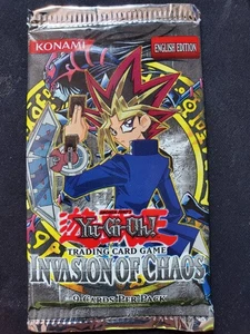 YUGIOH INVASION OF CHAOS Unlimited Edition Sealed BOOSTER PACK - Picture 1 of 2