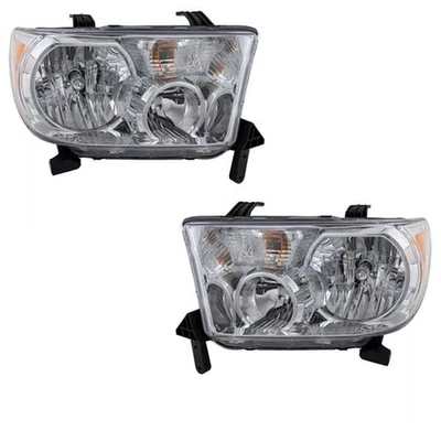 Juego de pares de faros delanteros con bombilla para camioneta Tundra 08-17 Sequoia, 07-13 Foto 1 de 4