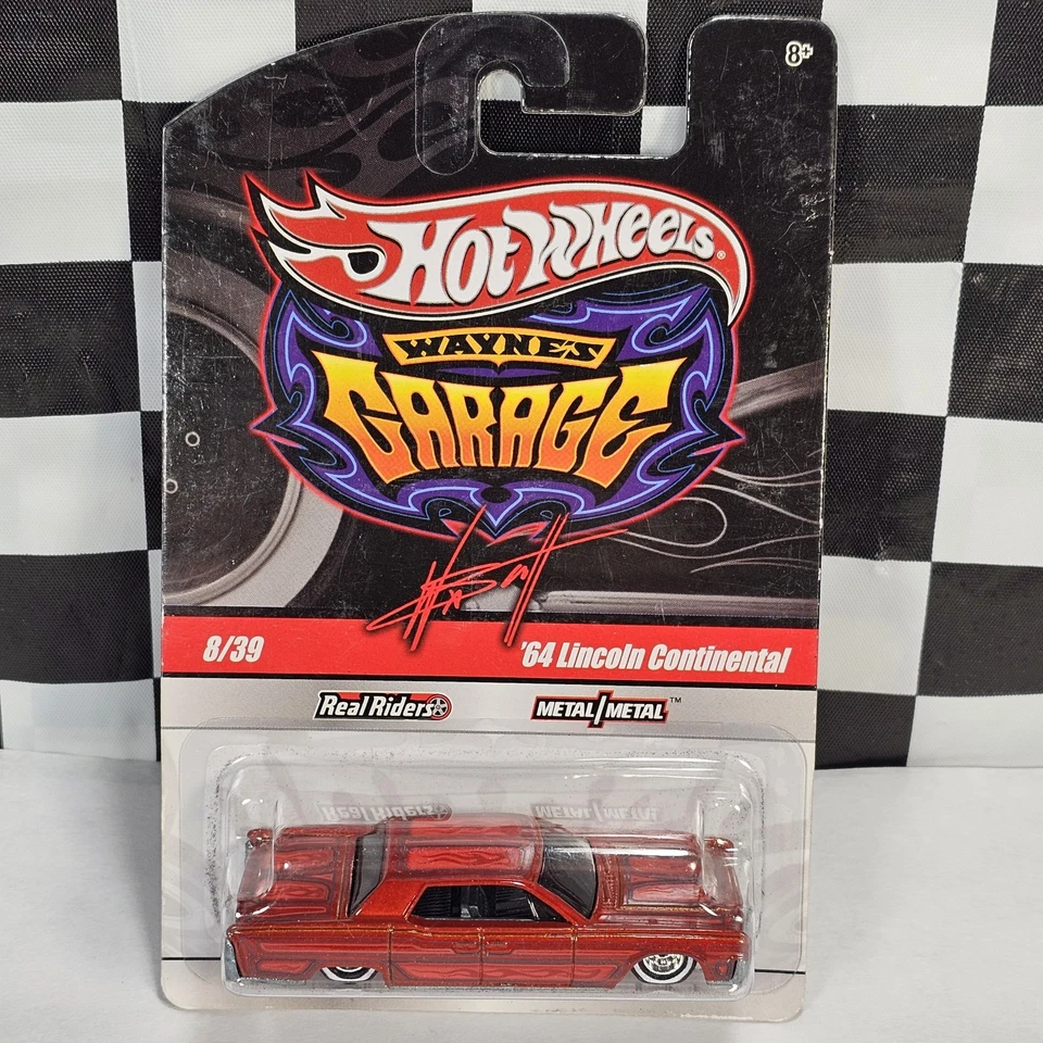 Hot Wheels Wayne's Garage Red 64 Lincoln Continental #8 Red Real Riders Lowrider Foto 1 de 4