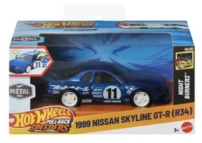 HOT WHEELS 1999 NISSAN SKYLINE GTR R34 PULLBACK SPEEDERS 1:43 SCALE 2025 - Image 1 of 4