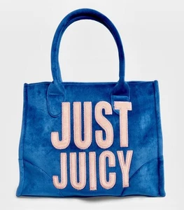 Juicy Couture Blue Velvet Tote Bag BNWT - Picture 1 of 11