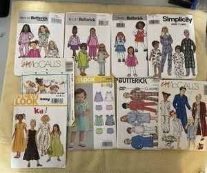 Lot of 9 Kids/Baby McCalls Butterick Simplicity New Look Clothes Sewing Patterns - Picture 1 of 10