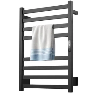 Towel Warmer Matte Black Heated Towel Rack for Bathroom Wall Mounted Electric... - Picture 1 of 6