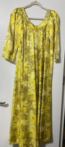 Vintage LIBERTY HOUSE KIYOMI Yellow Floral Long MuuMuu Dress Women’s Size XS - Picture 1 of 15