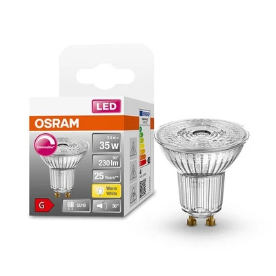 Osram LED Lampe Glas Reflektor 3,4W = 35W GU10 230lm warmweiß 2700K 36° DIMMBAR - Bild 1 von 4