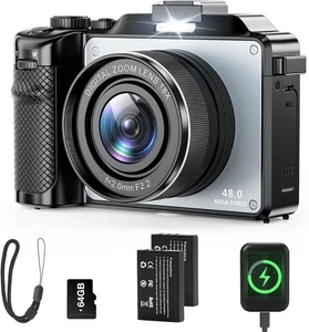 4K Digital Camera for Photography and Video Auto-Focus, 56MP Anti-Shake Vlogging - Picture 1 of 7