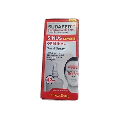 Sudafed Sinus Severe 1oz Spray Nasal Original 12 Horas Spray Nasal Descongestionante Foto 1 de 2