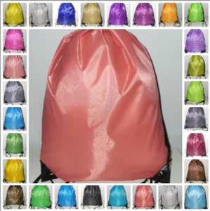 Camo Plain Water resistant Drawstring Bag Sport Gym Sack Swim School PE Kit Shoe - Picture 1 of 35