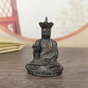 Mini Exquisite collection Chinese bronze kwan-yin statue figure table decoration - Picture 1 of 7