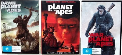 Planet of the Apes Original Booklet Region 1 & Dawn & War R4 Discs DVD lot 3x - image 1 of 4