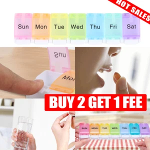Pill Boxes Weekly Tablet Dispenser Holder Medicine Organizer Jewelry Container - Picture 1 of 15