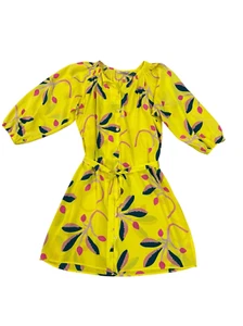 Abito Camicia Tucker Giallo Vibrante Seta Taglia P (XS) - Foto 1 di 9