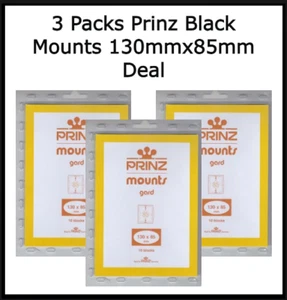 30  Prinz/Scott Stamp Black Mount Archival Quality 130mm x 85mm 3 Packs Deal NEW - Picture 1 of 3