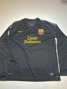 FC BARCELONA Nike Dri-fit Black Shirt Jersey Medium LFB FCB QATAR Unicef - Picture 1 of 11