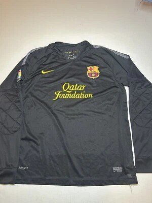 Camisa preta FC BARCELONA Nike Dri-fit média LFB FCB QATAR Unicef - Imagem 1 de 4