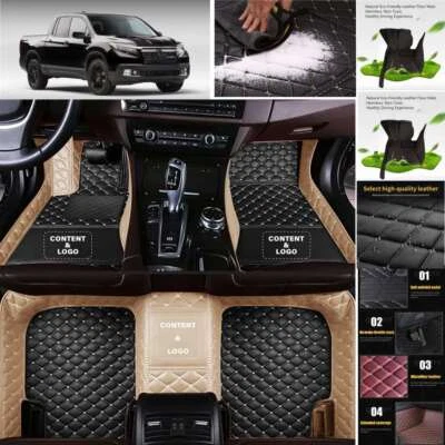 For Honda Ridgeline Car Floor Mats Custom Waterproof Leather Carpets All Weather — 第 1/4 张图片