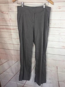 Eileen Fisher Pants Linen Viscose Stretch Straight Leg Zip Gray Womens 4 x 31" - Picture 1 of 5
