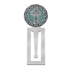 Green Celtic Cross Silver Plated Bookmark Brand New Boxed