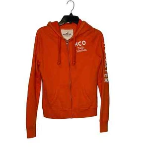 Hollister Hoodie Jacket Size Large Orange Youth HCO Pacific Merchants Full Zip - Picture 1 of 8