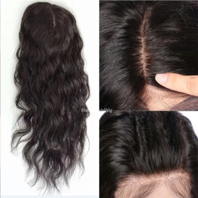 5"x5" Silk  Base Full Lace Human Hair Wig Loose Wave Hand Tied Silk Top Wig 26" - Image 1 of 4