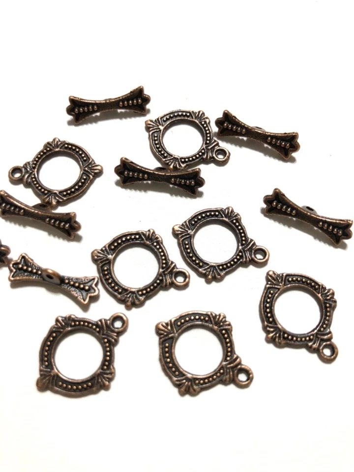 20 ANTIQUE COPPER PLATED TOGGLE CLASPS 16MM LIMITED  - Image 1 of 1