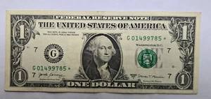 2017  $1 DOLLAR  & 2009 $2 Dollar Star Notes  CIRCULATED - Picture 1 of 5