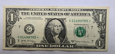 2017  $1 DOLLAR  & 2009 $2 Dollar Star Notes  CIRCULATED - Image 1 of 4