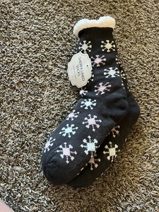Sherpa Lined Socks Non-slip Soft Warm One Size Fits Most NEW - Picture 1 of 4