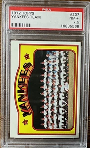 1972 Topps #237 Yankees Team PSA 7.5 NM+ 💥⚾ - Picture 1 of 5