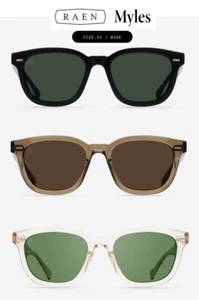 RAEN MYLES - UNISEX SUNGLASSES - POLARIZED - 53MM WIDE - Picture 1 of 19