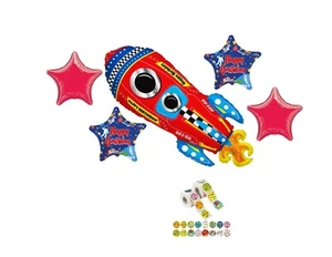 Rocket Spaceship 5 Piece Balloon Bouquet Birthday Party Decorations Alien - Picture 1 of 1