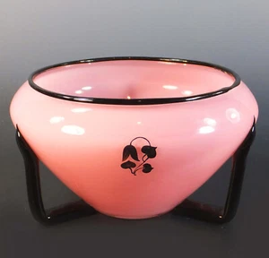 FINE, RARE DAGOBERT PERCHE / LOETZ CASED PINK, ENAMEL PAINTED VASE - circa 1915 - Picture 1 of 11