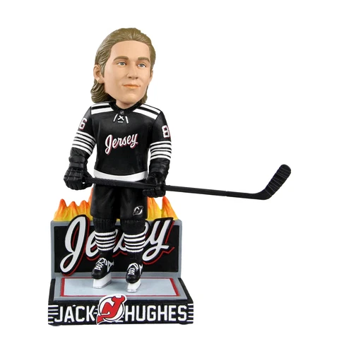 Jack Hughes New Jersey Devils Alternate Jersey Bobblehead NHL Cover