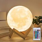 Mydethun 16 Colors LED 3D Moon Lamp Stand 5.9 inches USB Charging Remote Control