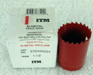 ITM Bi-Metal Hole Saw / 1-1/2" / 275HW0024 / Made in USA - Imagen 1 de 3
