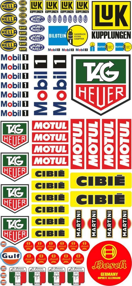 Youngtimer Modellbau RC 1:18 1:24 1:14 1:10 Aufkleber Set Universal MOTUL RC - Bild 1 von 1