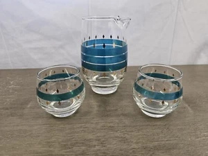Vtg Libbey San Juan Barware Cocktails for Two Pitcher and 2 Glasses - Picture 1 of 8