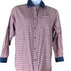Vintage Shirt Size Large Gitano Button Up Plaid Denim Collar Womens Blouse