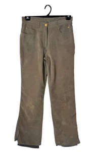 Obermeyer Pants Women 8 Brown Olive Faux Suede Cortina Ski Snowboard Outdoor - Picture 1 of 12