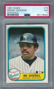 1981 Fleer # 79 -- Reggie Jackson HOF Portrait -- NM PSA 7 - Picture 1 of 1