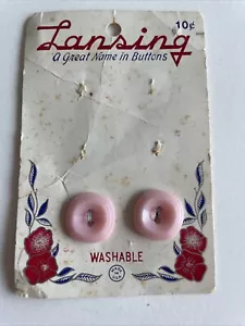 2 Vintage plastic button Pink colt #8 5/8” Original Card - Picture 1 of 6
