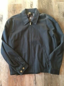 Oxford Golf Jacket - Canvas Denim Windbreaker - Men's Large - Black - New - Picture 1 of 3